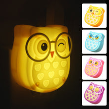 Load image into Gallery viewer, LED Night Light Wireless Light Sensor EU US Plug Mini Cute Owl Night Lights For Baby Room Bedroom Corridor Lamp
